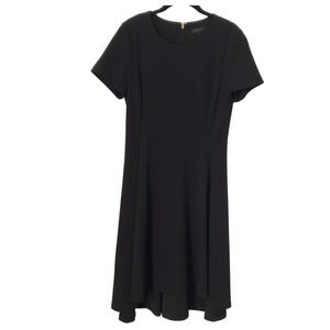 Donna Karan New York Dress Size 8 Black Classic A-Line Short Sleeve Crew Neck